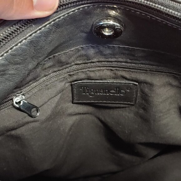 Tignanello Leather Shoulder Hobo Bag Black - Picture 10 of 10